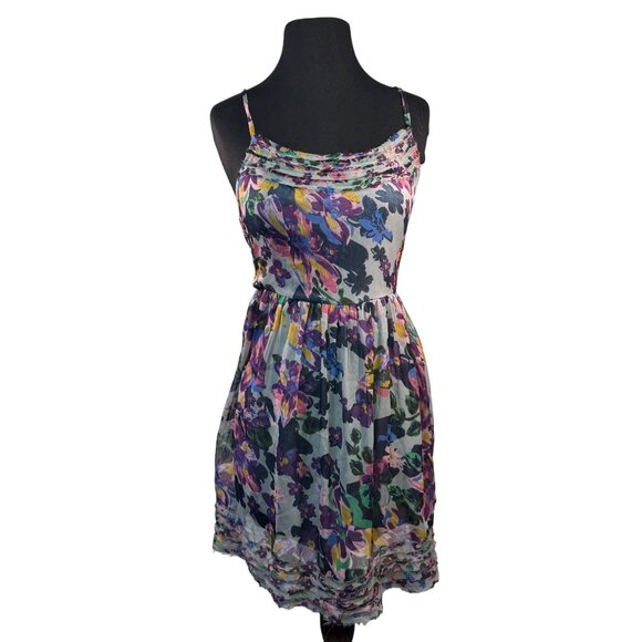 Willow & Clay Floral Size S Spaghetti Strap Dress Polyester & Rayon Blend - Picture 1 of 11